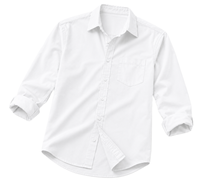 Classic White Artistic Print Shirt