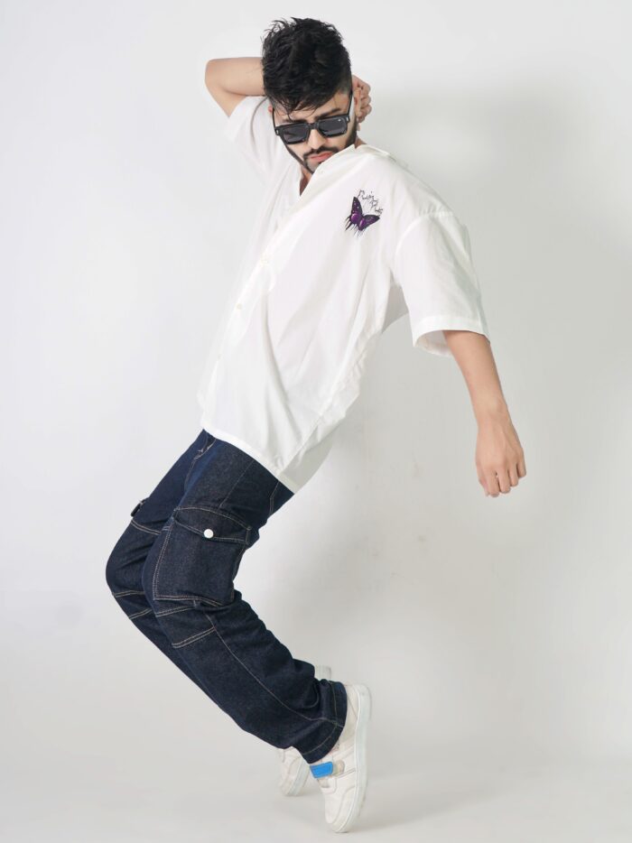 Men's Tropical Leaf Printed Casual Cotton Shirt