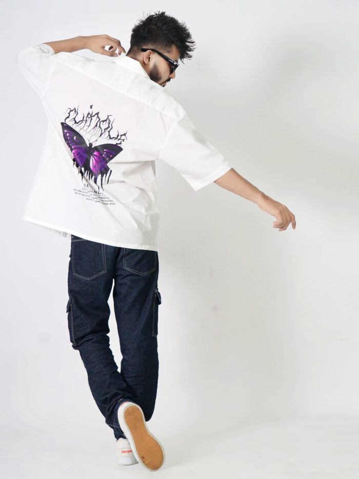 Men's Tropical Leaf Printed Casual Cotton Shirt