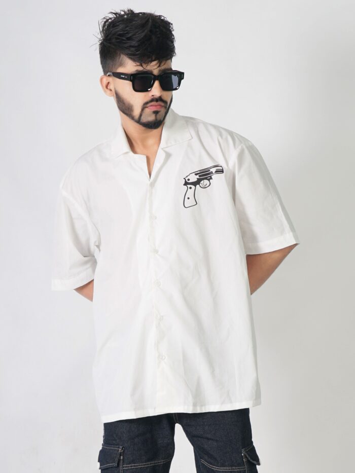 Men's Abstract Geometric Printed Slim Fit Shirt